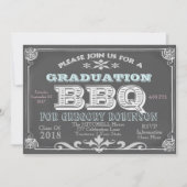 Afstuderen Chalkboard BBQ-uitnodigingen Kaart (Voorkant)
