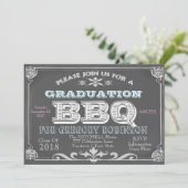 Afstuderen Chalkboard BBQ-uitnodigingen Kaart (Staand voorkant)
