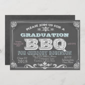 Afstuderen Chalkboard BBQ-uitnodigingen Kaart (Voorkant / Achterkant)