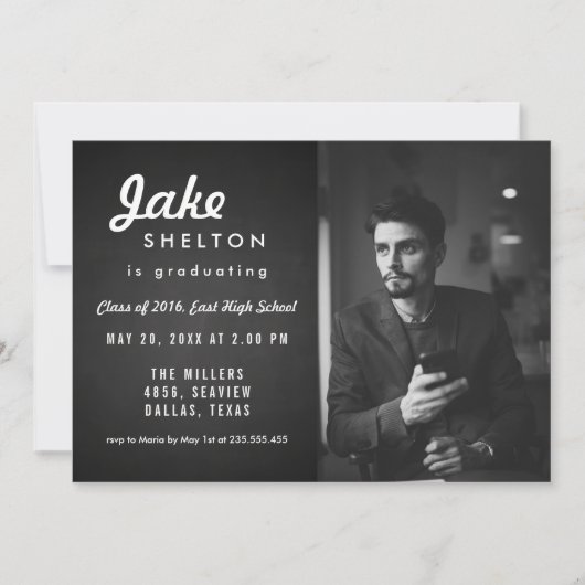  Afstuderen Chalkboard Foto Kaart (Voorkant)