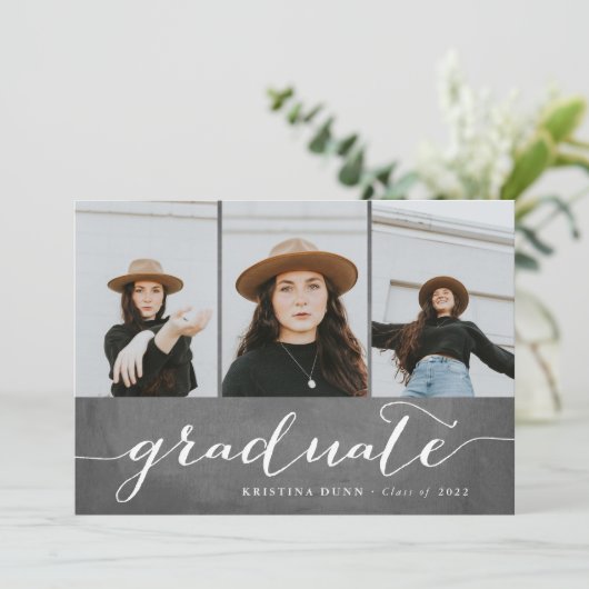 Afstuderen Chalkboard fotocollage | AFSTUDEREN Kaart (Staand voorkant)