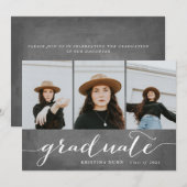 Afstuderen Chalkboard fotocollage | AFSTUDEREN Kaart (Voorkant / Achterkant)