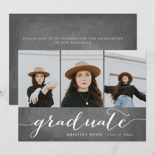 Afstuderen Chalkboard fotocollage | AFSTUDEREN Kaart (Voorkant / Achterkant)