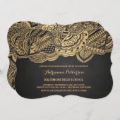 Afstuderen |  Chalkboard Gold Mandala Pattern Kaart (Voorkant / Achterkant)