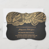 Afstuderen | Chalkboard Gold Mandala Pattern Kaart (Voorkant)