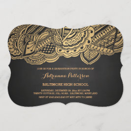 Afstuderen |  Chalkboard Gold Mandala Pattern Kaart