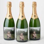 Afstuderen Champagne Foto Aangepast Sparkling Wijnetiket (Flessen)