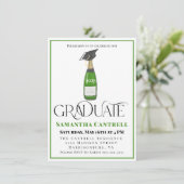 Afstuderen Champagne met Graduation Cap Klasse van Kaart (Staand voorkant)