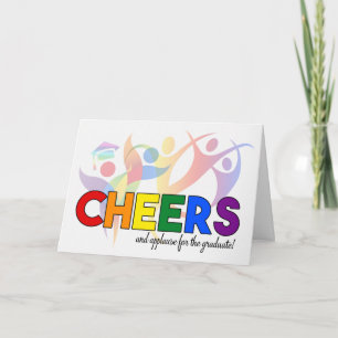 Afstuderen Cheers en Applaus LGBT Rainbow Theme Kaart