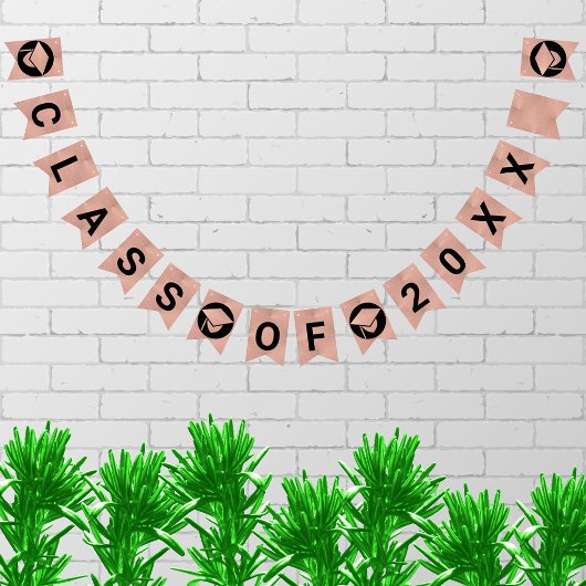 Afstuderen Chic Roos Gold Creëer Uw klasse van Vlaggetjes