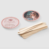 Afstuderen Chic Roos Goud Roze Afstuderen Foto Handwaaier (Niet-gemonteerd)