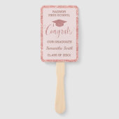 Afstuderen Chic Roos Goud Roze Afstuderen foto Handwaaier (Voorkant)