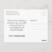 Afstuderen chic script | Simple 2 foto dank u Briefkaart (Achterkant)