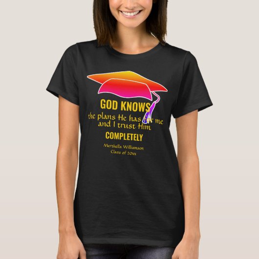 AFSTUDEREN Christelijk GOD KENT DE PLANNEN Custom T-shirt (Voorkant)