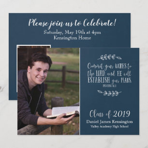 Afstuderen Christelijke Bijbelverse typografie Fot Kaart