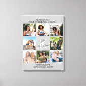Afstuderen Citaat 8 Foto Collage Monogrammed Gray Canvas Afdruk (Voorkant)