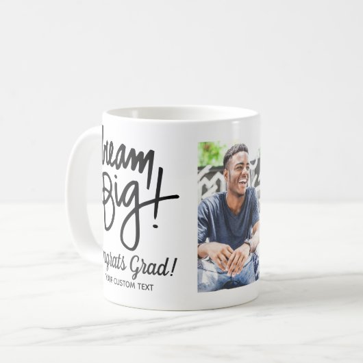 Afstuderen citaat Dream Big Custom Afstudeerder Fo Koffiemok (Voorkant links)