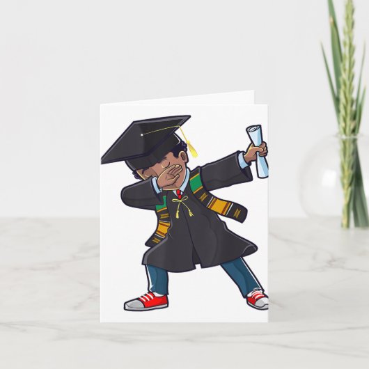 Afstuderen CL van 2025 Dabbing Boy Black Afstudere Kaart (Voorkant)