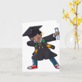Afstuderen CL van 2025 Dabbing Boy Black Afstudere Kaart (Gele Bloem)
