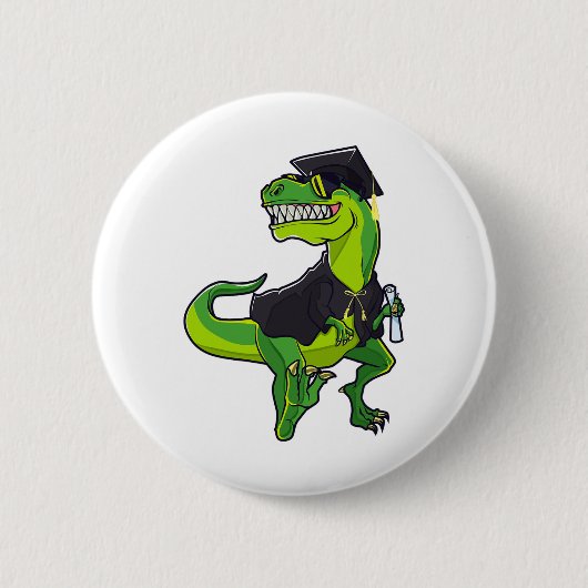 Afstuderen CL van 2025 Funny Dinosaur T-Rex Gradua Ronde Button 5,7 Cm (Voorkant)