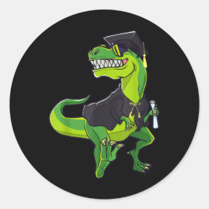 Afstuderen CL van 2025 Funny Dinosaur T-Rex Gradua Ronde Sticker