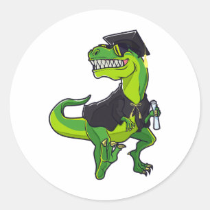 Afstuderen CL van 2025 Funny Dinosaur T-Rex Gradua Ronde Sticker