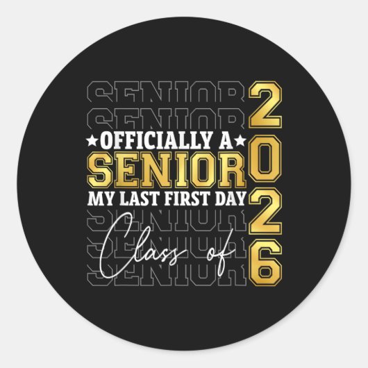 Afstuderen CL van 2026 Mijn eerste laatste schoold Ronde Sticker (Voorkant)