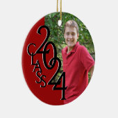 Afstuderen Class 2020 foto rood Keramisch Ornament (Rechts)