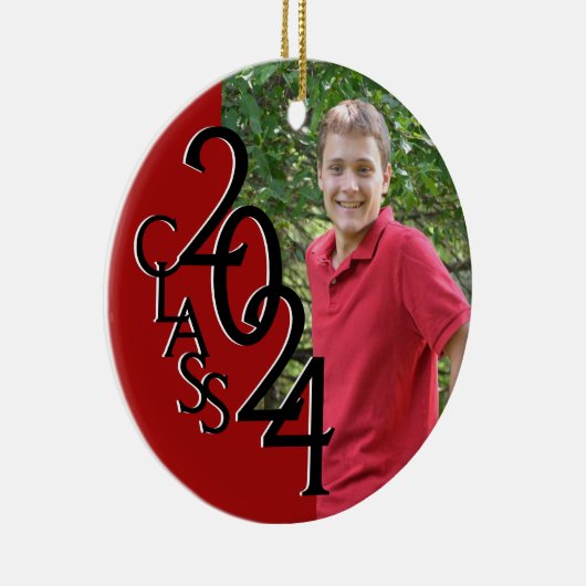 Afstuderen Class 2020 foto rood Keramisch Ornament (Rechts)