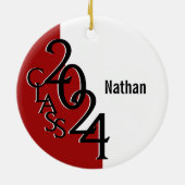 Afstuderen Class 2020 foto rood Keramisch Ornament (Achterkant)