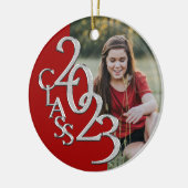 Afstuderen Class 2023 foto rood zilver Keramisch Ornament (Links)