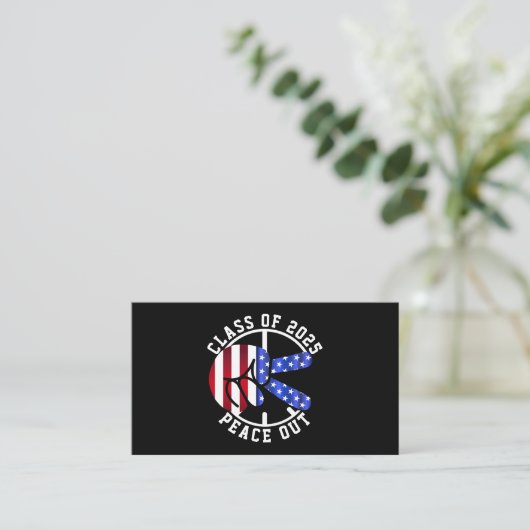 Afstuderen Class 2025 Party Uitnodiging Vrede Uit (Staand voorkant)