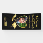 Afstuderen Class 2025 Zwart Goud Afstuderen Welkom Spandoek (Horizontaal)