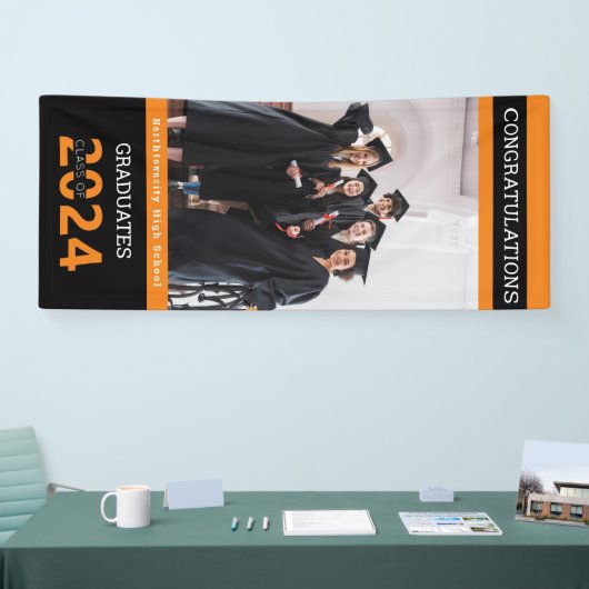 Afstuderen Class Black Oranje Photo Afstuderen Ban Spandoek (Beurs)