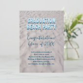 Afstuderen Class Invitation Beach Party Thema Kaart (Staand voorkant)