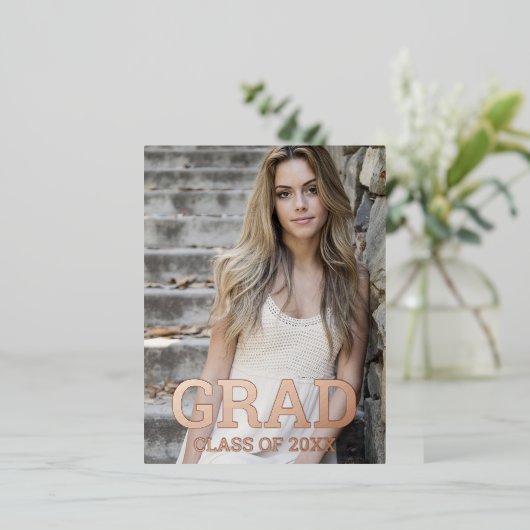 Afstuderen Class Jaar Folie Briefkaart (Staand Voorkant)