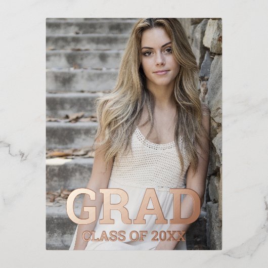 Afstuderen Class Jaar Folie Briefkaart (Voorkant)