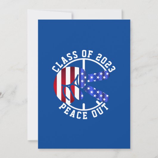 Afstuderen Class of 2025 Peace Out Afstuderen blau Feestdagenkaart (Voorkant)