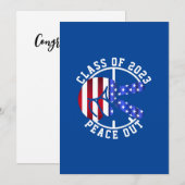 Afstuderen Class of 2025 Peace Out Afstuderen blau Feestdagenkaart (Voorkant / Achterkant)