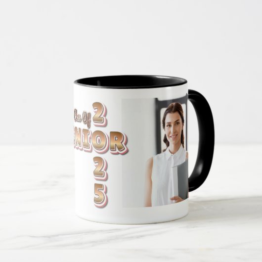Afstuderen Class of 2025 Senior Afstuderen Foto Mok (Voorkant rechts)
