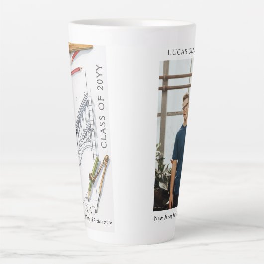 Afstuderen Class of Architecture Engineer Foto Latte Mok (Voorkant)