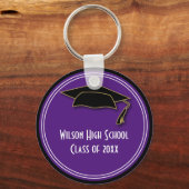 Afstuderen Class of Keepomwille Paars School Color Sleutelhanger (Voorkant)