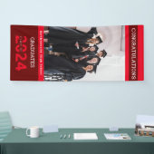 Afstuderen Class Red Burgundy Photo Afstuderen Spandoek (Beurs)