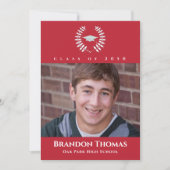 Afstuderen Classic Photo Cardinaal Red Laureate Kaart (Voorkant)