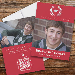 Afstuderen Classic Photo Cardinaal Red Laureate Kaart