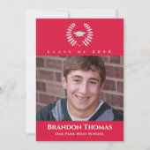 Afstuderen Classic Photo Crimson Red Laurel Leaves Kaart (Voorkant)