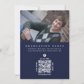 Afstuderen Classic Photo Navy Blue Laureate Kaart (Achterkant)