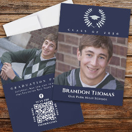Afstuderen Classic Photo Navy Blue Laureate Kaart