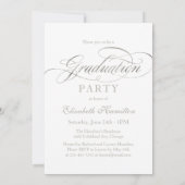 Afstuderen Classy Silver Script Afstudeerder Party Kaart (Achterkant)