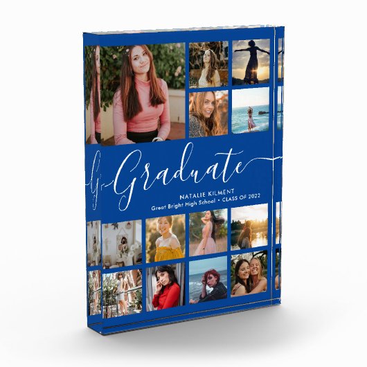 Afstuderen Collage Afstuderen Blauw fotoblok (Links)